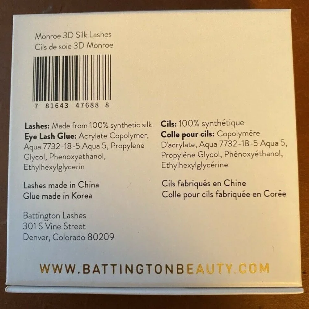 BATTINGTON Lashes Monroe 3D Silk Lashes and Glue Kit | Multi-use | NEW in Box - Picture 4 of 7